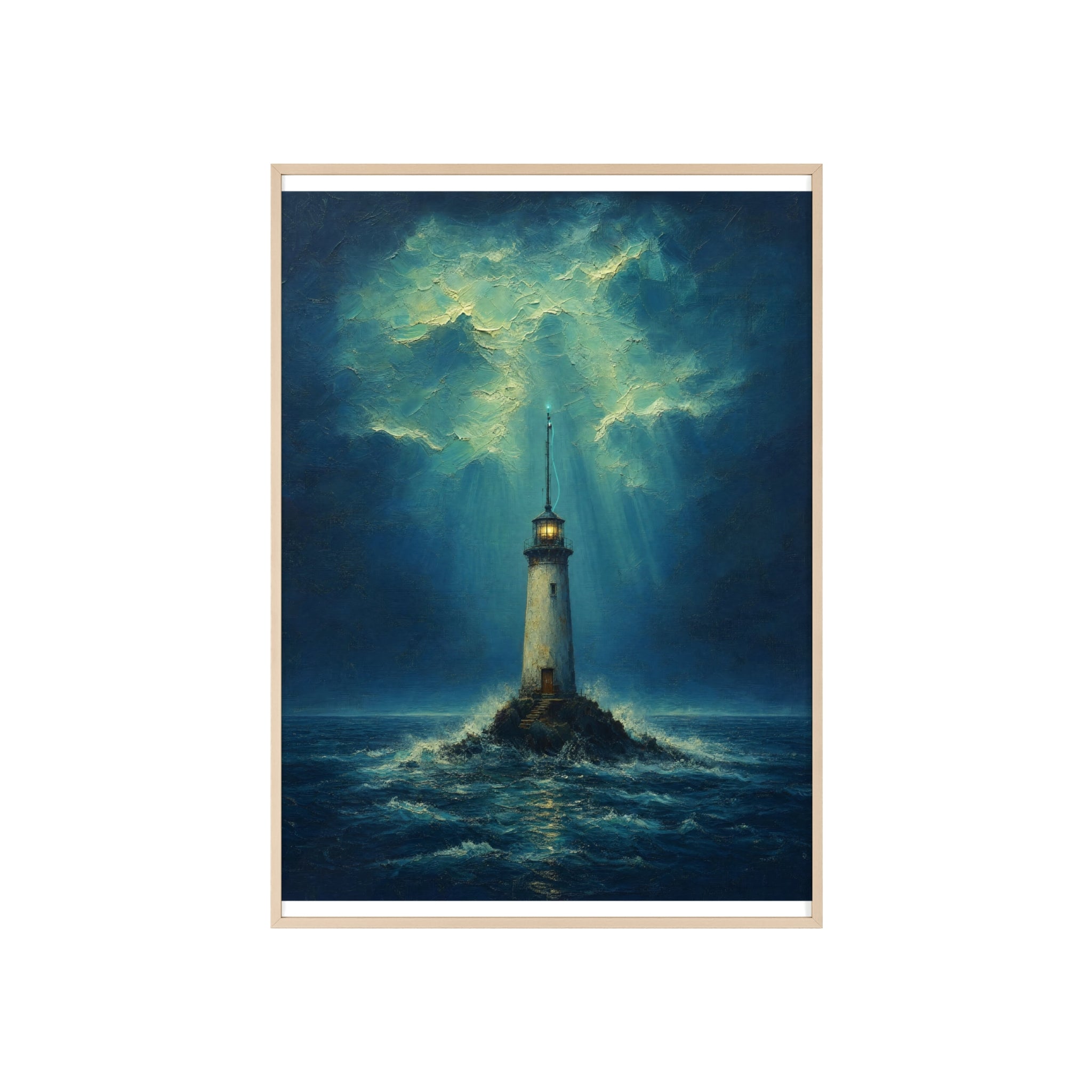 El faro y la señal — Cuadro enmarcado