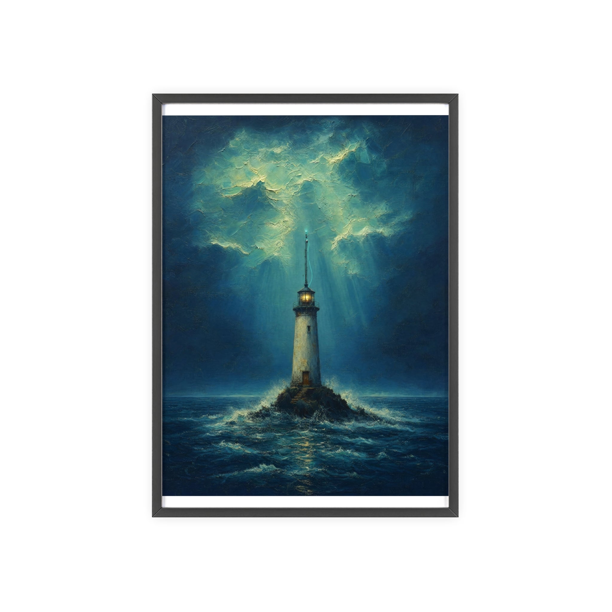 El faro y la señal — Cuadro enmarcado