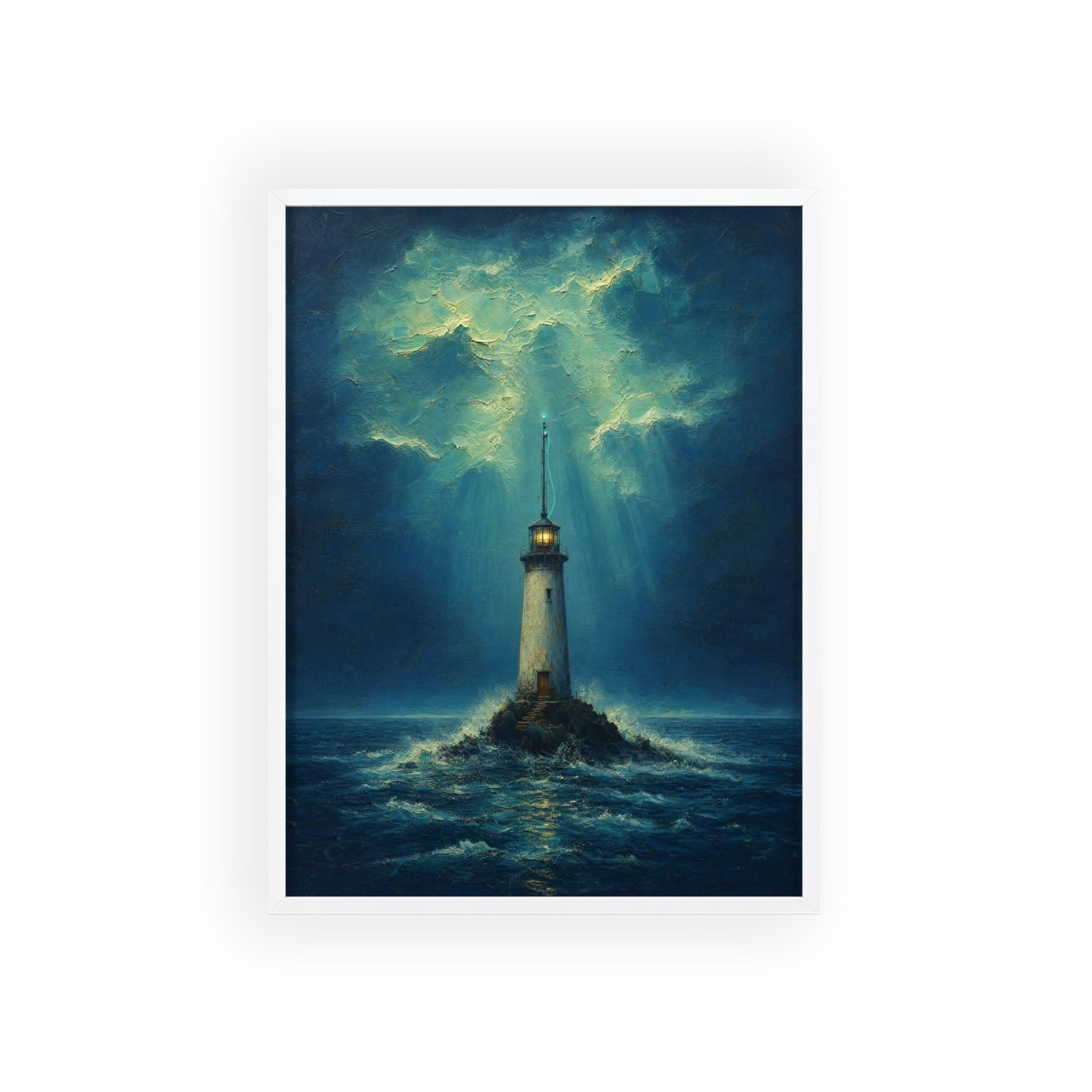 El faro y la señal — Cuadro enmarcado