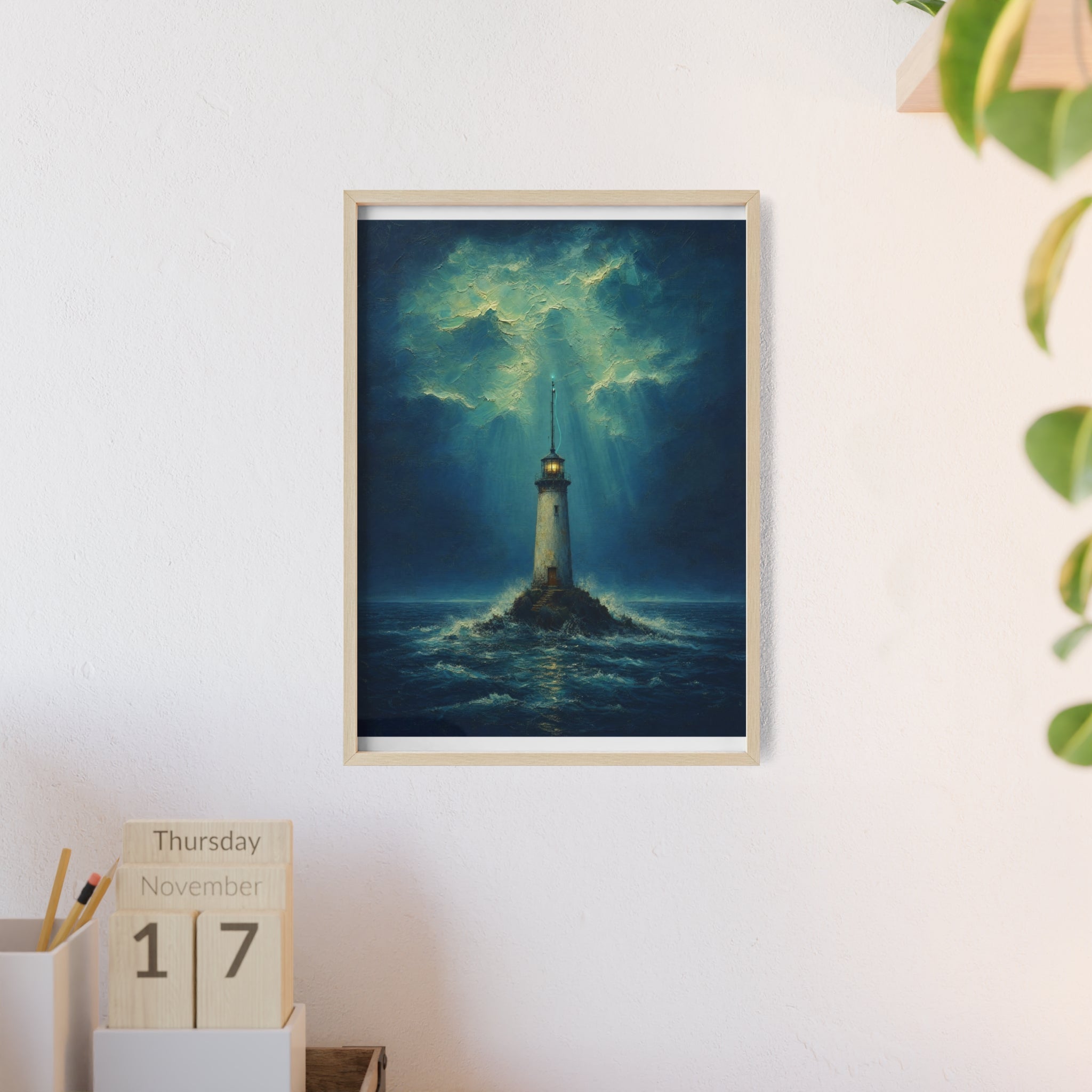 El faro y la señal — Cuadro enmarcado
