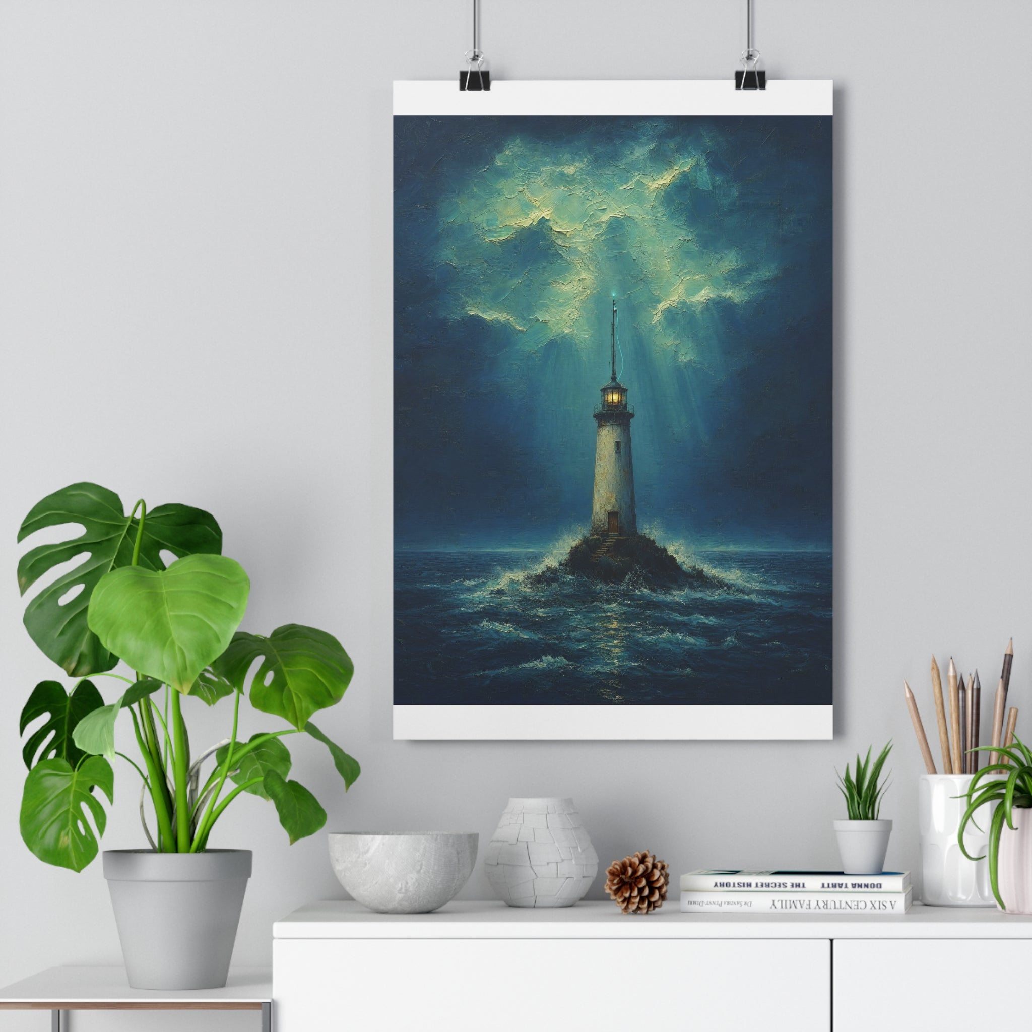 El faro y la señal — Lámina giclée
