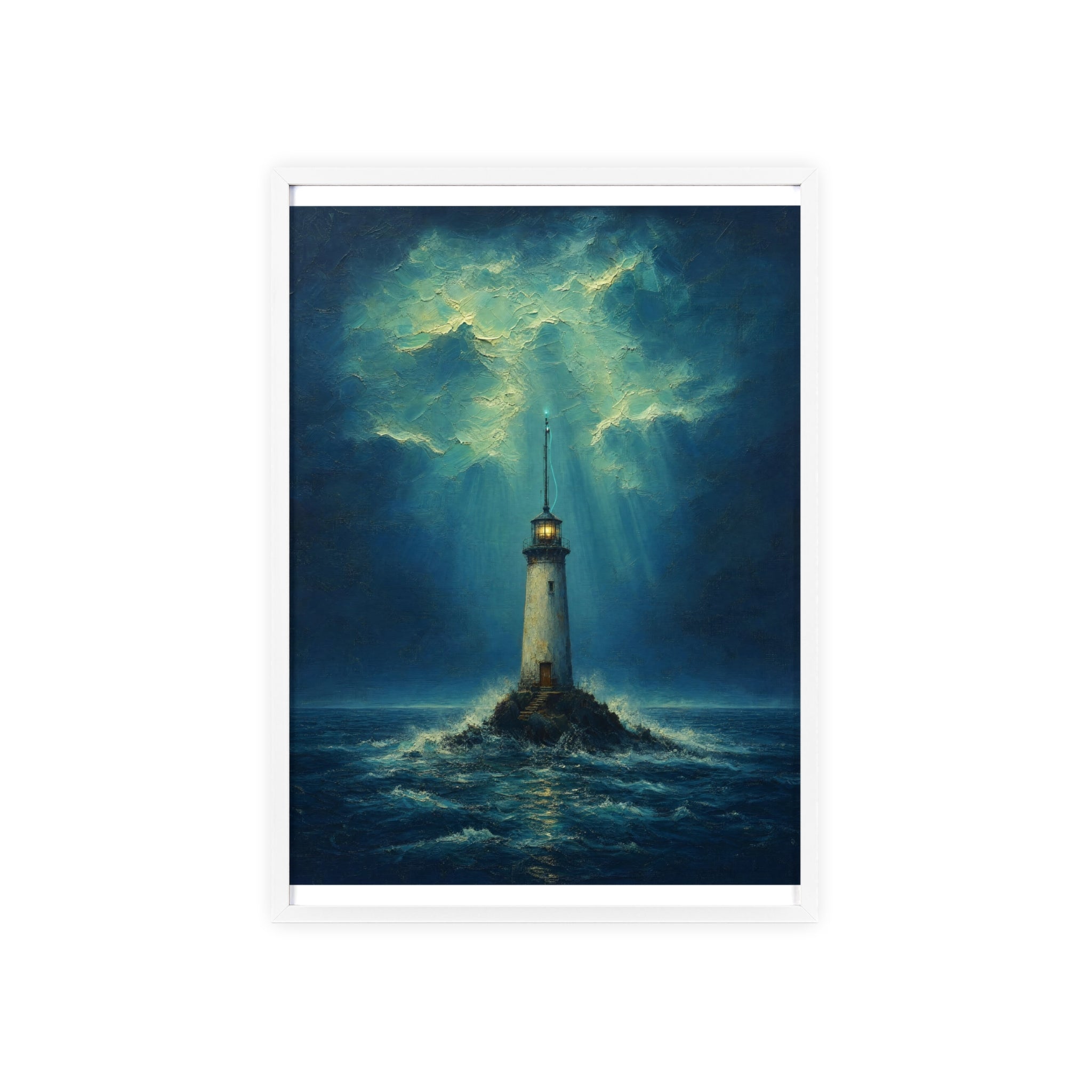 El faro y la señal — Cuadro enmarcado