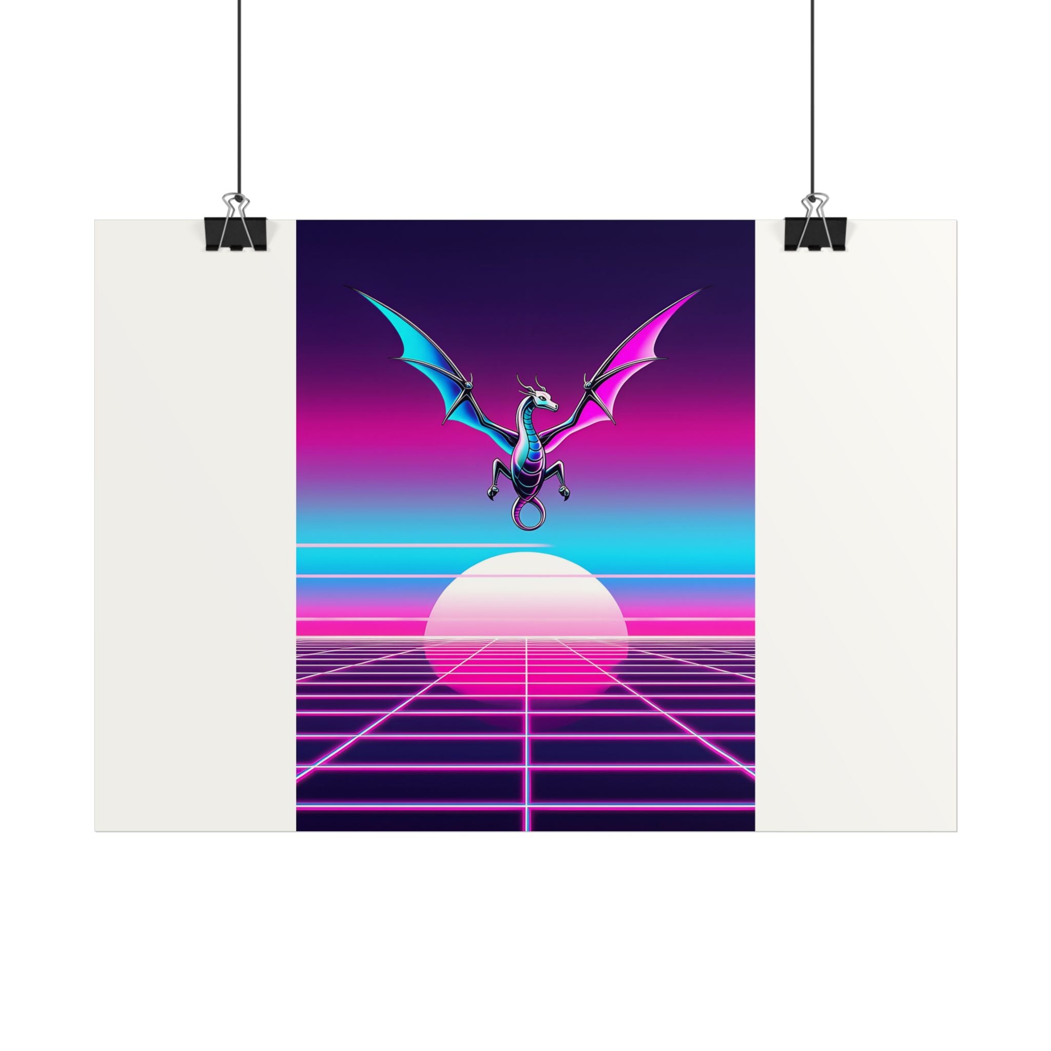 Dragón Synthwave — Lámina