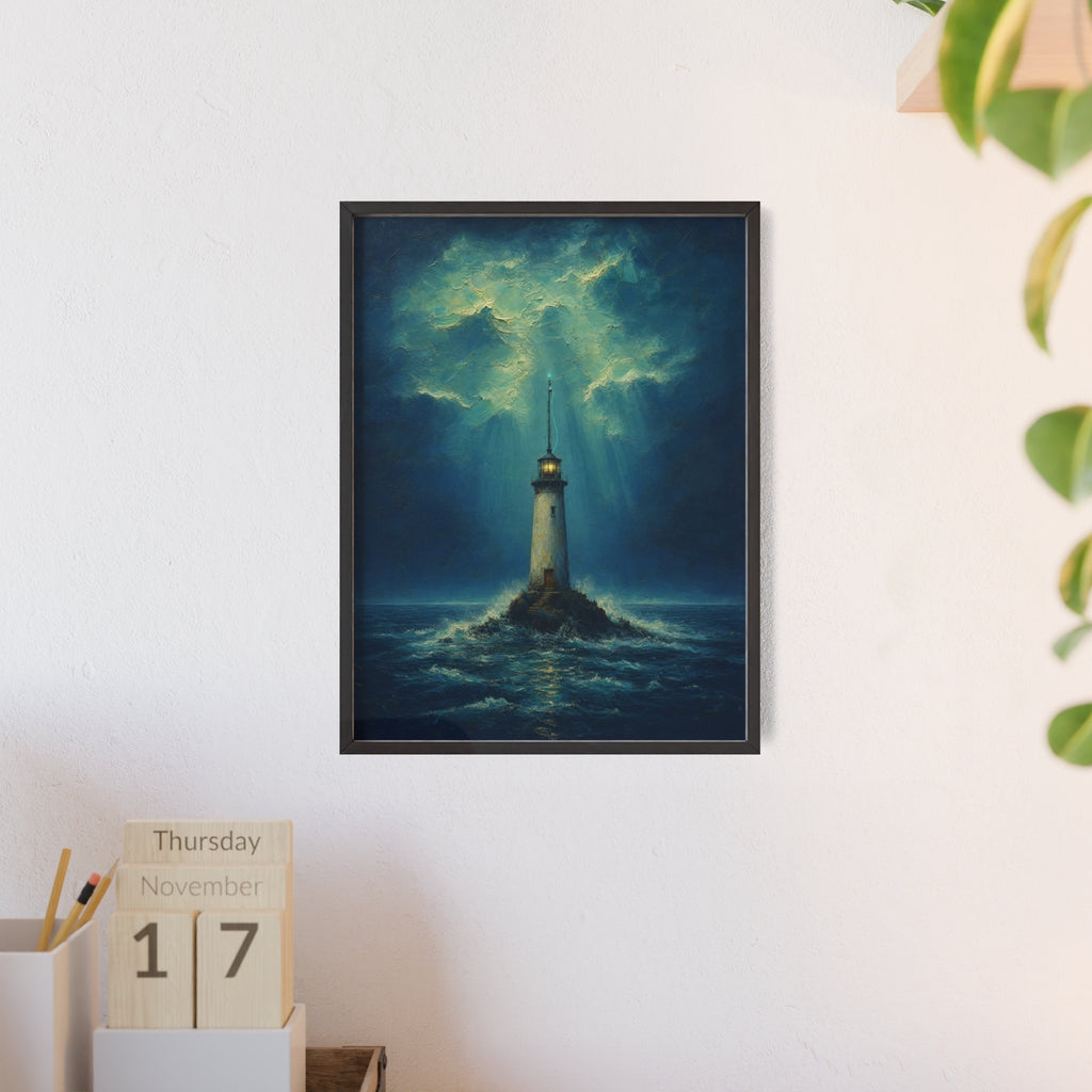 El faro y la señal — Cuadro enmarcado