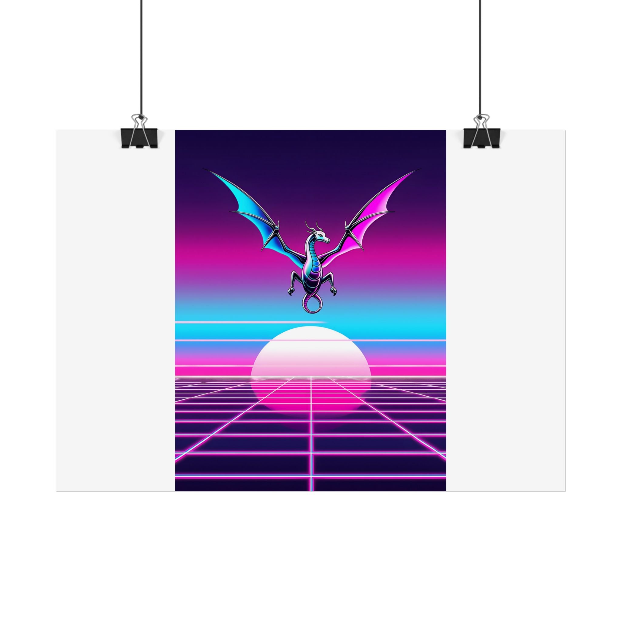 Dragón Synthwave — Lámina