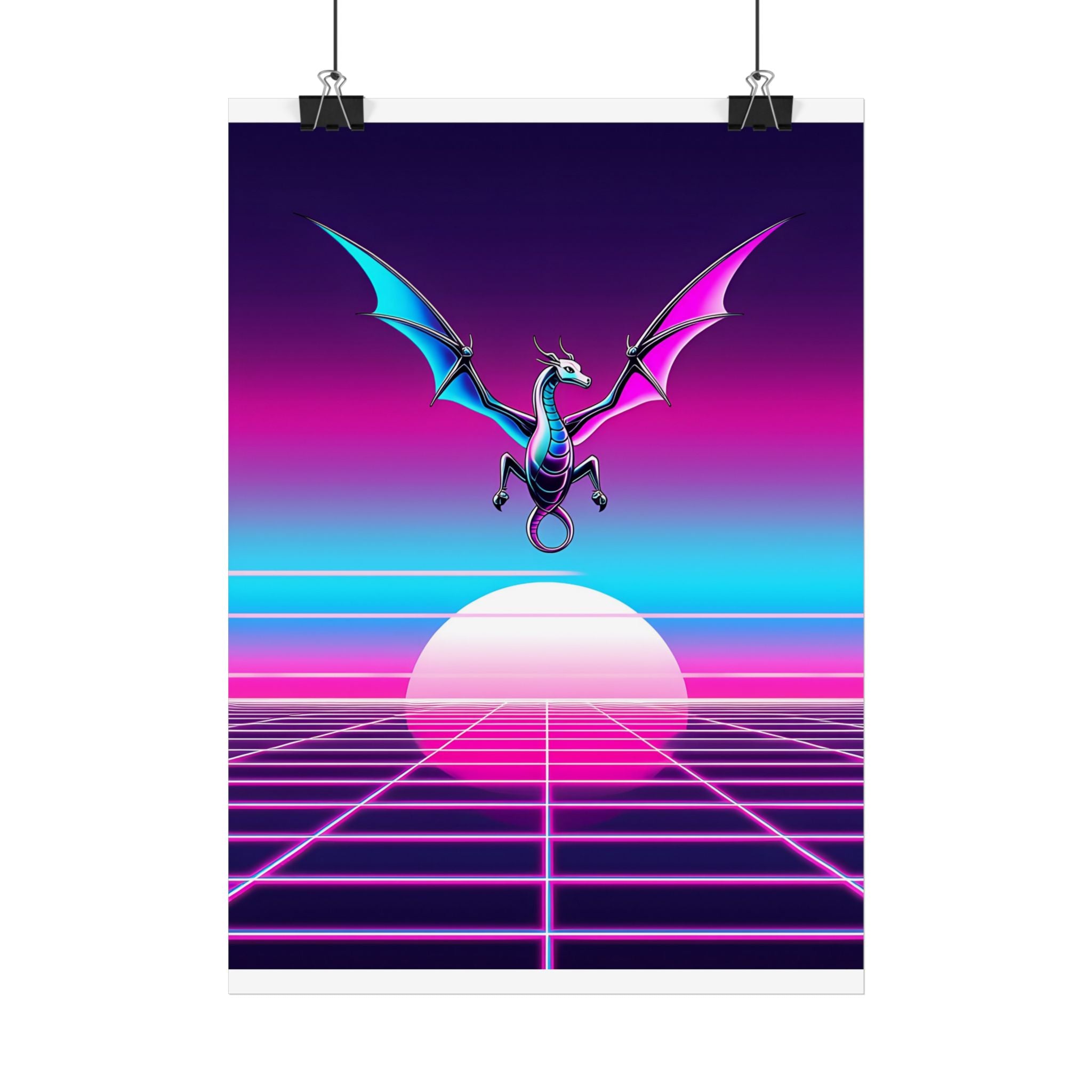 Dragón Synthwave — Lámina
