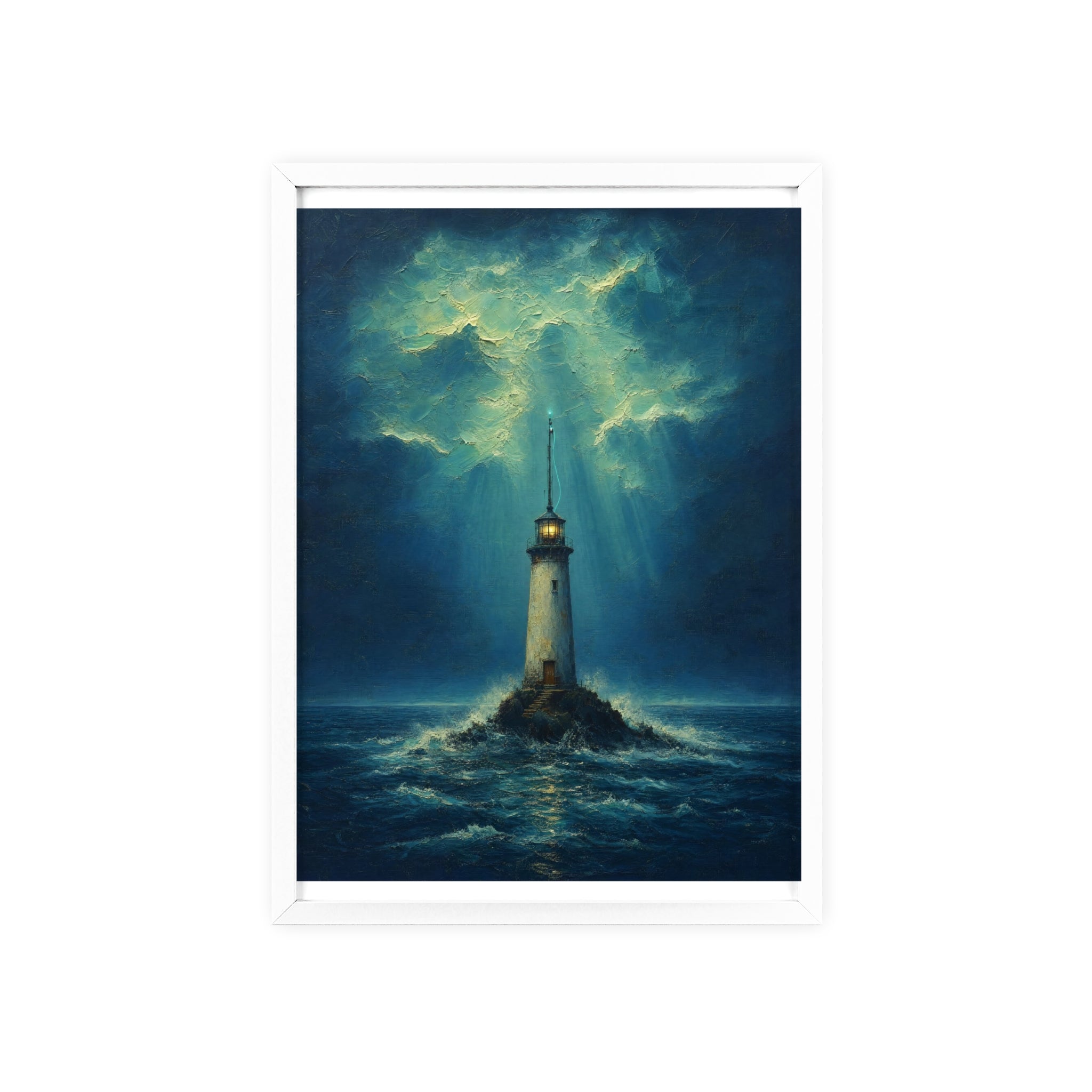El faro y la señal — Cuadro enmarcado