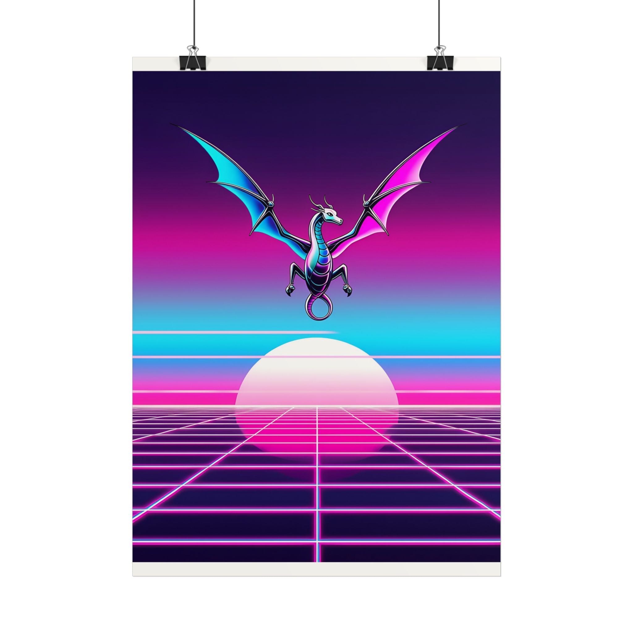 Dragón Synthwave — Lámina