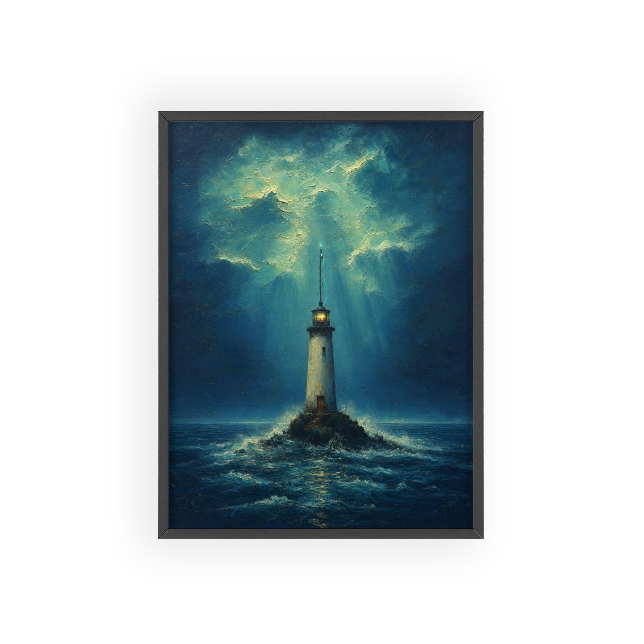 El faro y la señal — Cuadro enmarcado