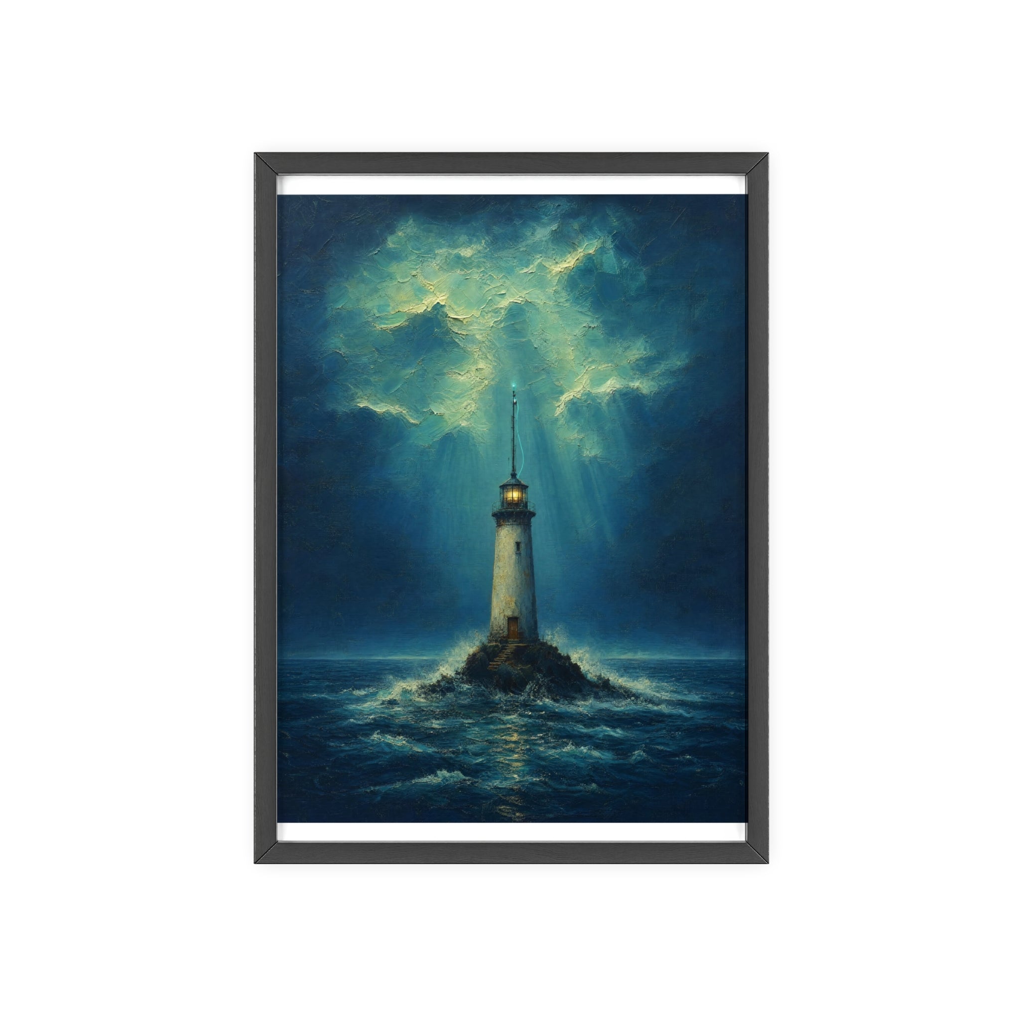 El faro y la señal — Cuadro enmarcado