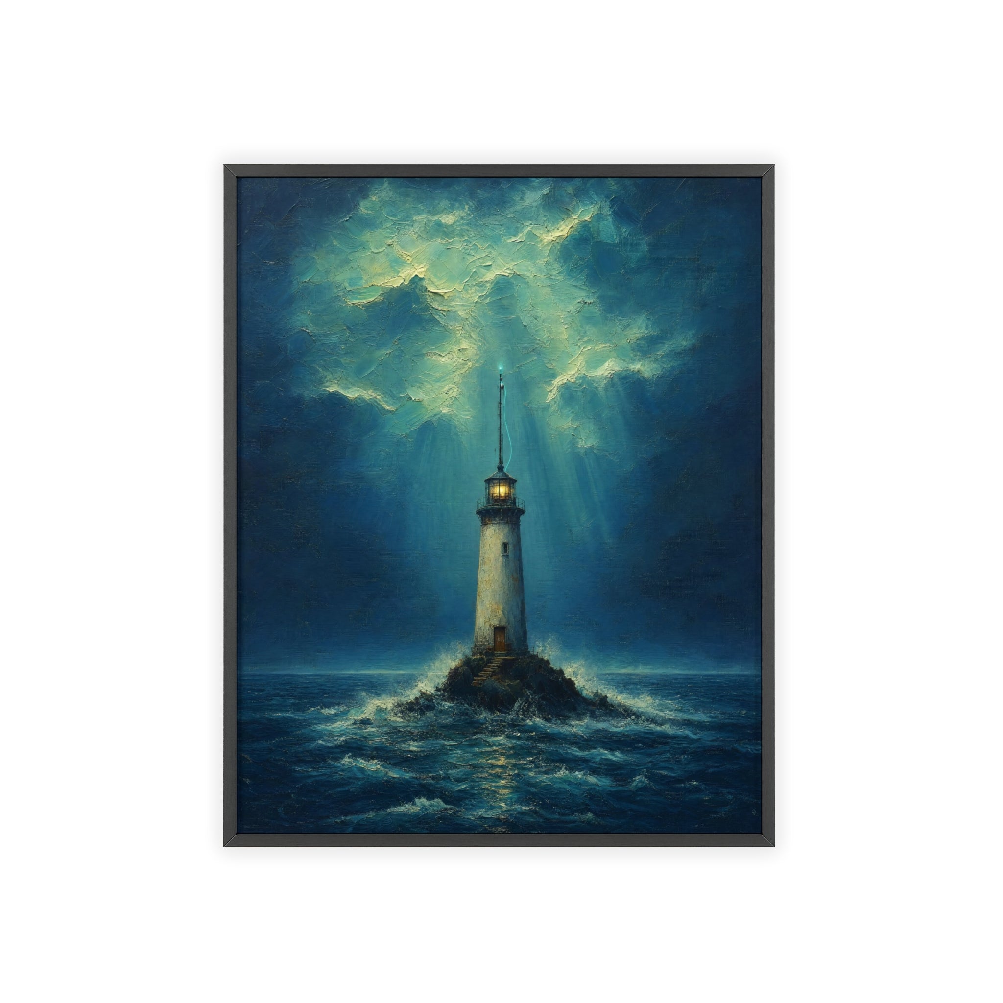 El faro y la señal — Cuadro enmarcado