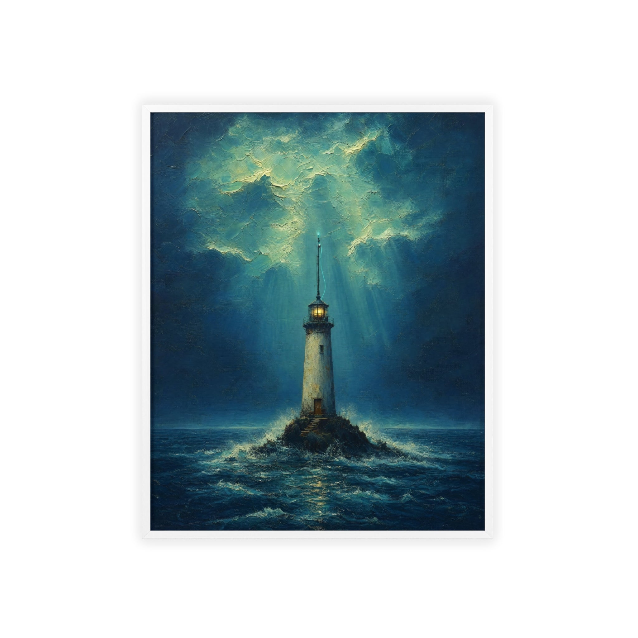 El faro y la señal — Cuadro enmarcado