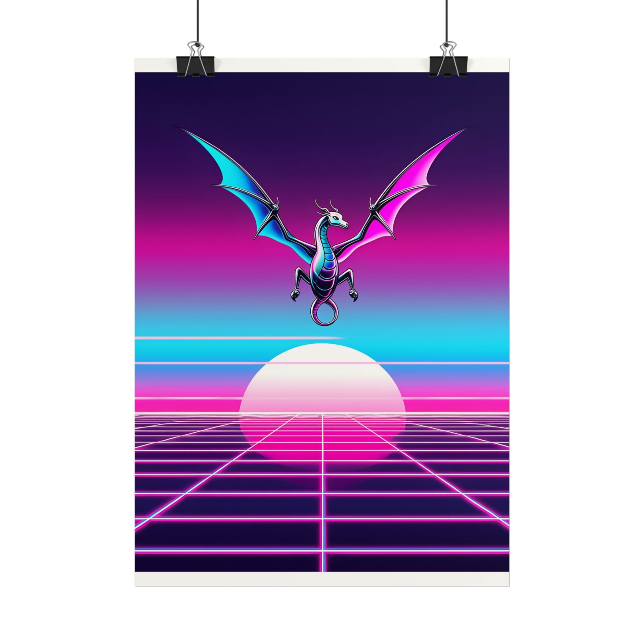 Dragón Synthwave — Lámina