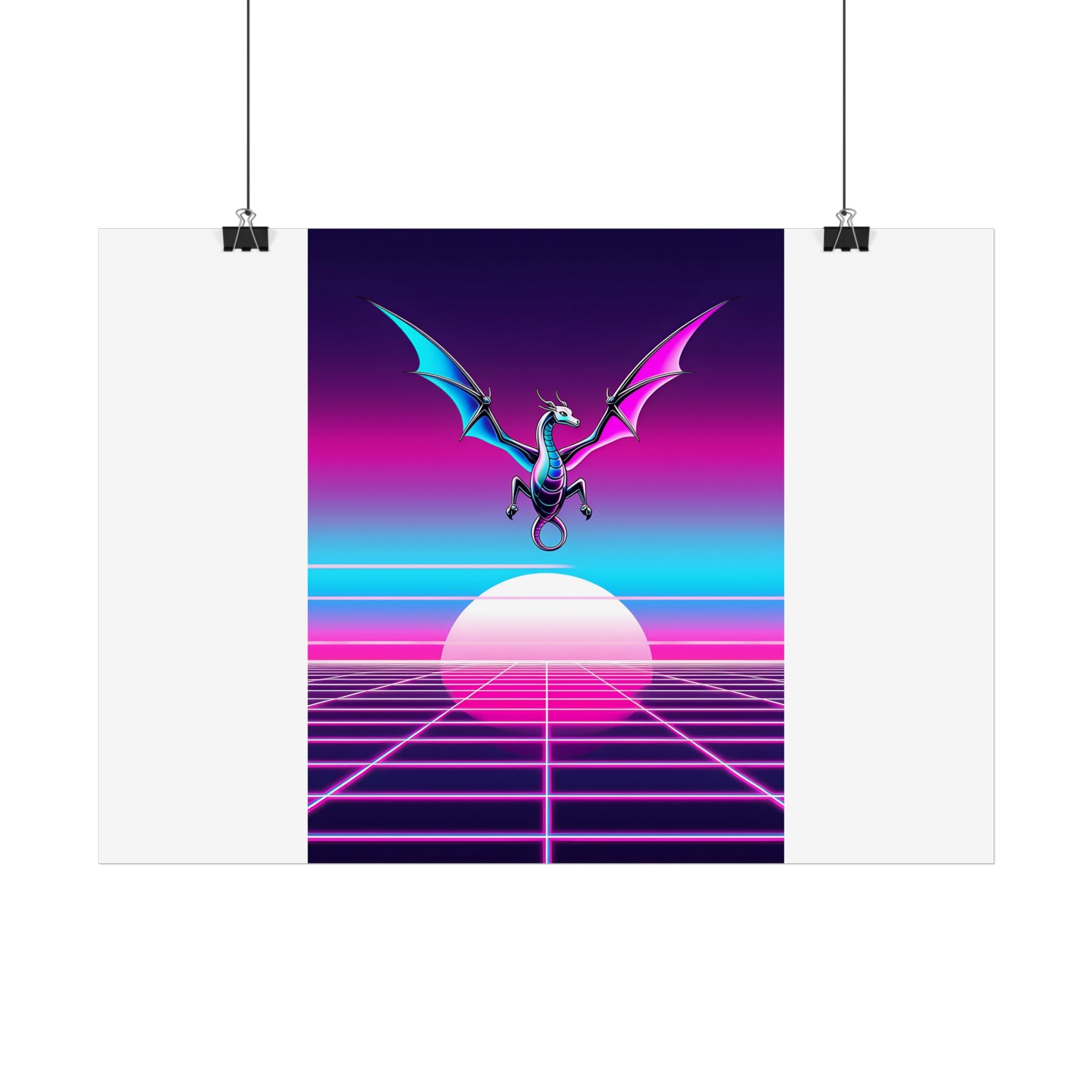 Dragón Synthwave — Lámina