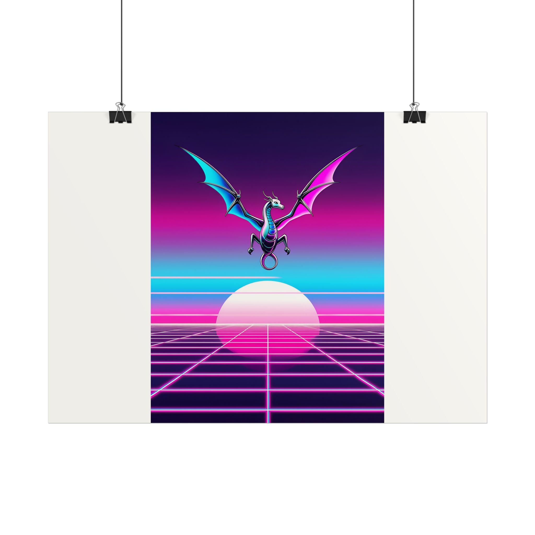 Dragón Synthwave — Lámina