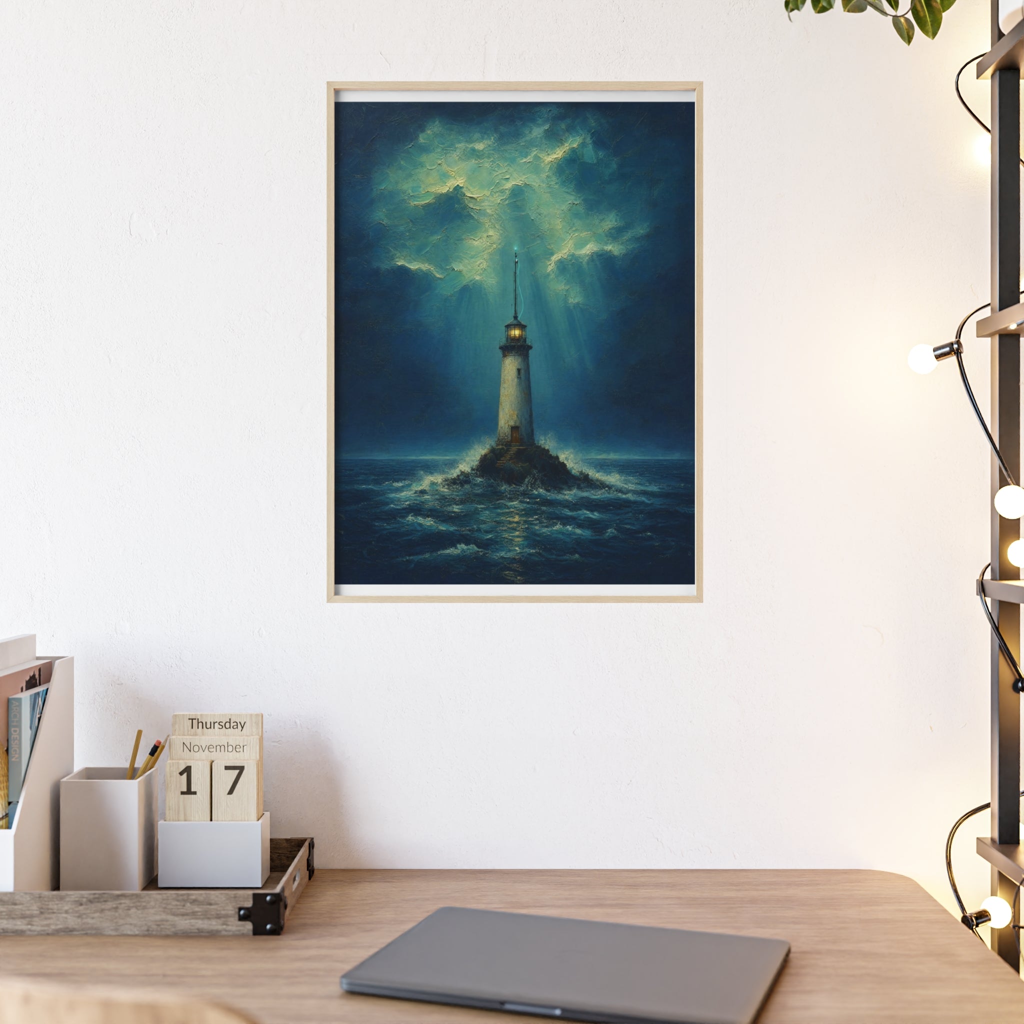 El faro y la señal — Cuadro enmarcado
